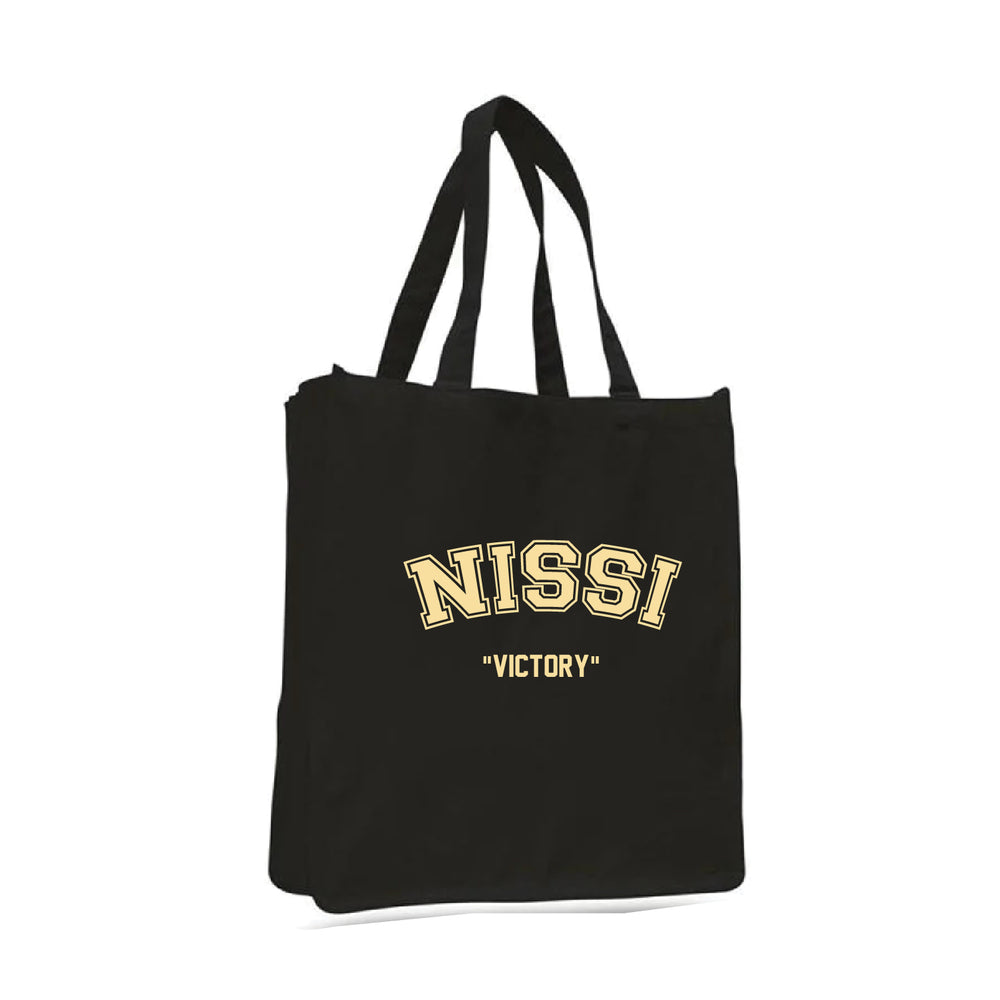 Heavy Duty Jumbo Canvas Tote with Gusset-Words/Balck