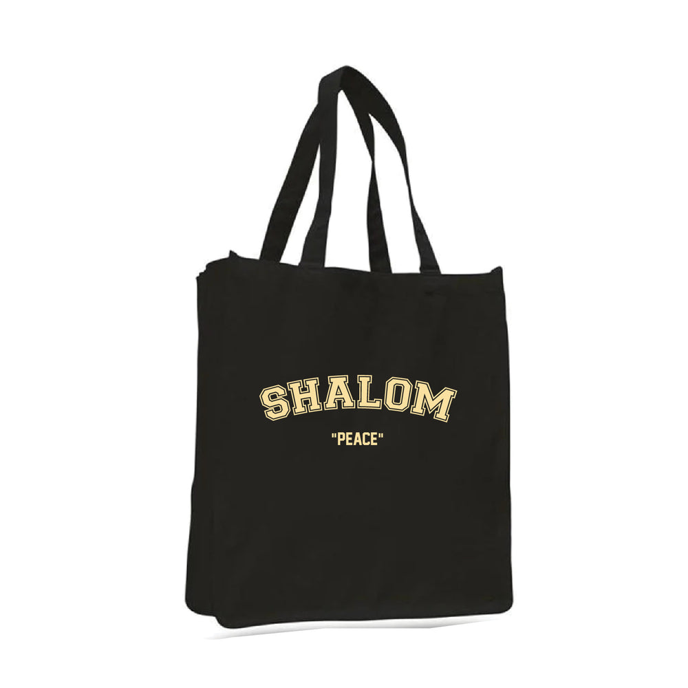 Heavy Duty Jumbo Canvas Tote with Gusset-Words/Balck