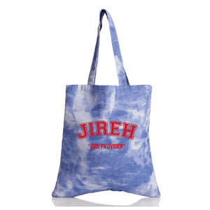 Tie Dye Totes-Words/Blue